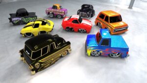 A Hi Resolution photo of 8 of the Car Tuned mini car toys