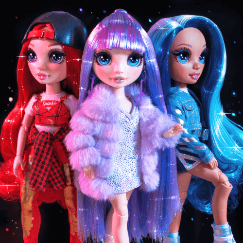 Rainbow High Girls, Red Purple and Blue Dolls